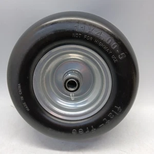 11X4.00-5” Flat Free Solid Smooth Lawn Mower Tire on Wheel SINGLE - Picture 1 of 3