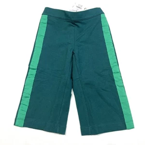 New Janie and Jack Girl Wide Leg Pants Green Side Stripe Size 2T - Picture 1 of 3