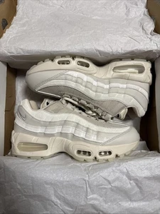 Size UK 6 - Nike Air Max 95 White Beige Photon Pearl Black Grey Women’s RRP £175 - Picture 1 of 24