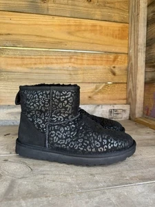 UGG Mini Schneeleopard schwarz Leopard Stiefeletten Größe 8 - Bild 1 von 16
