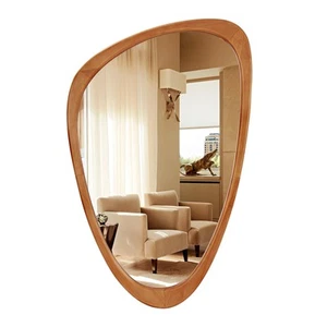 HOMECOOKIN Asymmetrical Mirror Wood, 19.5" x 30.5" Irregular Wall Mirror Wood... - Picture 1 of 8