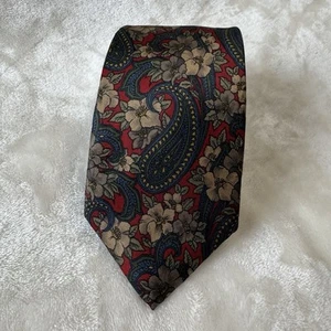 BALENCIAGA PARIS cravatta uomo 100% seta 57 pollici designer USA FLOREALE E PAISLEY - Foto 1 di 5
