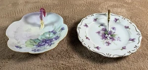 Vintage ROSSETTI Chicago Spring Violets 5,75" Finger Loop LEMON PLATE 2 piatti - Foto 1 di 11