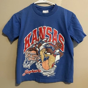 Vtg 90s Kansas Jayhawks Taz by Savvy Sportswear - Small Fit - KU - Picture 1 of 5