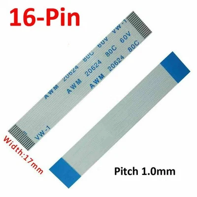 16-Pin FFC/FPC Flexible Flat Cable Width 17mm Pitch 1.0mm 80C 60V L:50mm-3000mm - Image 1 of 4
