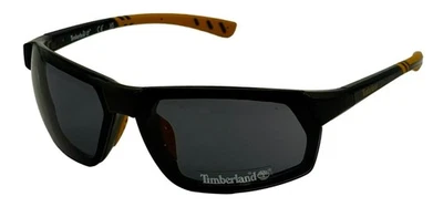 Gafas de sol Timberland negras brillantes rectangulares de plástico para hombre, lentes de humo TB7219. 1A Foto 1 de 4