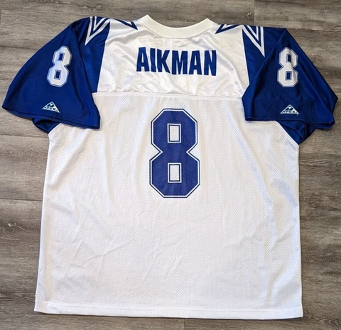 Vintage 90s Apex Dallas Cowboys Troy Aikman Jersey Double Stars Size XXL 2XL Cover