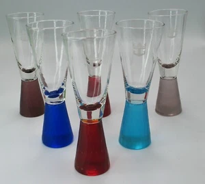 Vintage Royal Caribbean Cruise Line 6 Cordial Schnapsgläser strukturierter Farbsockel MCM - Bild 1 von 6