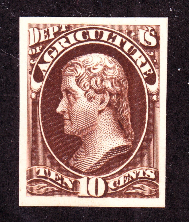 US O5TC4c 10c Agriculture Department Trial Color Proof SCV $37 - Image 1 of 1