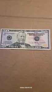 fifty dollar star note Me 01409228* Year 2013 - Picture 1 of 3