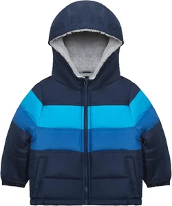 Baby Boys' Sherpa-Lined Heavyweight Hooded Puffer Jacket - Picture 1 of 12