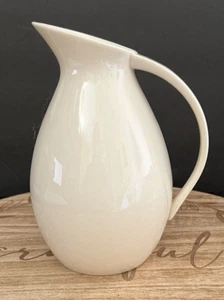Vintage MCM LENOX 6 3/4" Tall Ivory Pitcher Made in USA Blue Mark - Picture 1 of 9