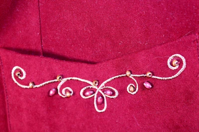 Blazer Abrigo Chaqueta STUDIO I Talla Grande 22W Borgoña Pergamino Bordado Cuentas Foto 1 de 4