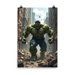 Impresión de póster de arte de pared de Hulk de alta calidad de superhéroe de Marvel - Imagen 1 de 5