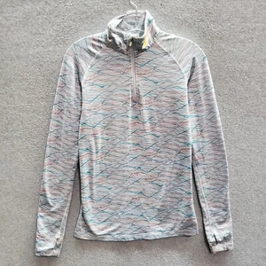 Nike Pro Combat Women Activewear Sweatshirt S Gray Swoosh Logo Dri-Fit Fitted - Picture 1 of 10