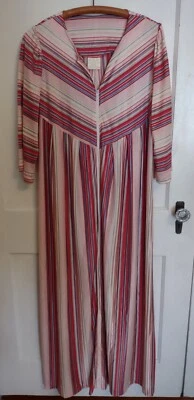 Винтаж 60-х Красочное полосатое макси-платье средний кафтан муму макси хаус ропер - Изображение 1 из 4