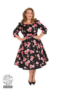 Hearts & Roses London Ava Floral Swing Dress, Vintage,1950's, Cocktail, Pinup - Picture 1 of 9