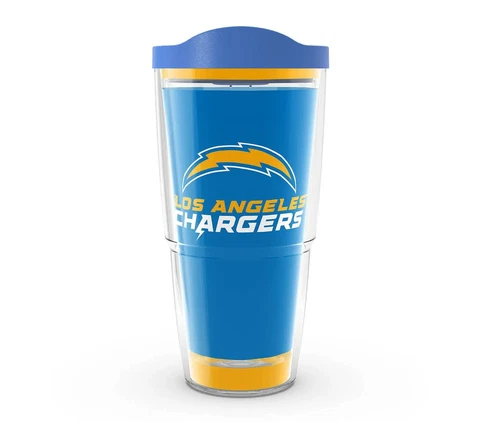LOS ANGELES CHARGERS, 24oz DOUBLE WALL,  TUMBLER FROM TERVIS  WITH LID INCLUDED Cover