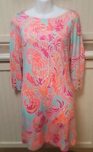 Lilly Pulitzer Sophie Kleid XS Love Birds 17412 Viskose Spandex Rosa UPF 50  - Bild 1 von 9