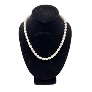 Collar de perlas para mujer genuino cultivado barril de agua dulce broche de ley 21" - Imagen 1 de 15