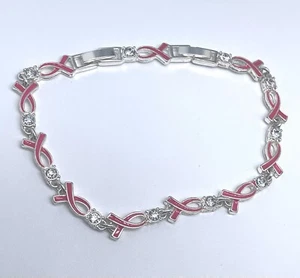 Bracciale tennis NR cancro al seno 9 pollici  - Foto 1 di 6