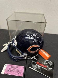 Chicago Bears Gale Sayers Signed Mini Helmet HOF ‘77 Inscription W/ COA & CASE - Picture 1 of 7