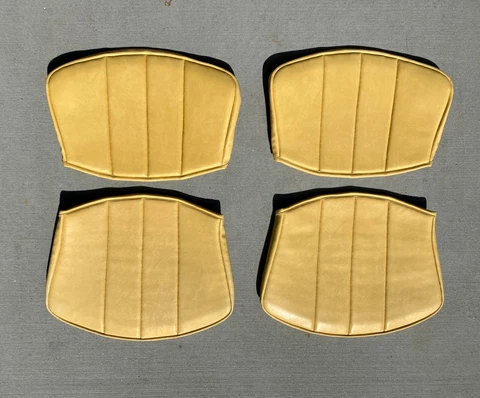 2 Vintage Yellow Vinyl Sets Of Back / Seat Pads For Knoll Bertoia Side Chairs Cover