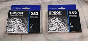 EPSON 252 Black Ink Cartridge (EXP 06.2023) (10.2022) NEW Lot X2 SEALED  - Picture 1 of 3