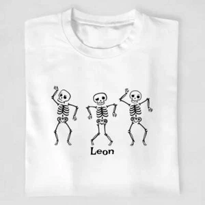 Tanzende Skelette Baby/Kinder TShirt personalisierbar Geschenkidee - Bild 1 von 14