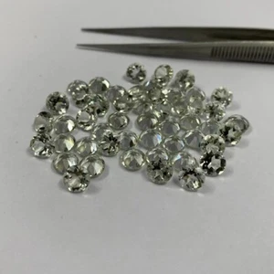 4mm Natural Green Amethyst Round Shape Faceted Cut Loose Gemstone 20 pcs Lot - Picture 1 of 5