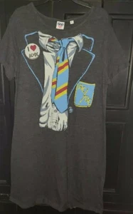 Junk Food ACDC dunkelgraues kurzärmliges T-Shirt-Kleid Grafik neu mit Etikett Größe Large  - Bild 1 von 6