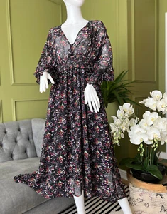 Zara Flora Midi Dress Size L - Picture 1 of 9