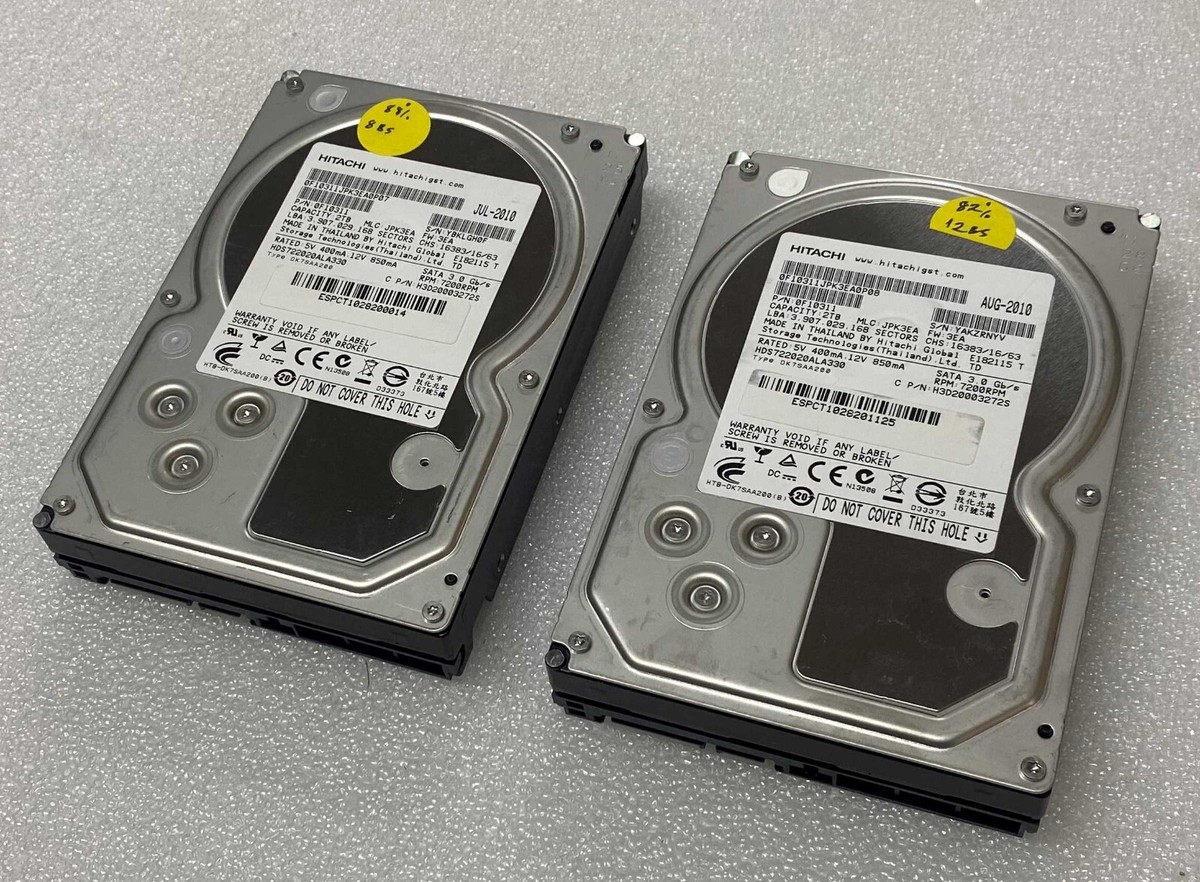 コード　5本 HGST HDS722020ALA330 SATA300 2TB 73回 58530時間