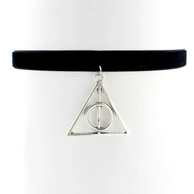Collana Girocollo Donna Harry Potter di Velluto nero 1cm Striscia Nera aderente - Immagine 1 di 4