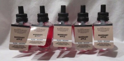 White Barn Bath & Body Works Wallflower Refill Bulb Lot Set 5 MAHOGANY APPLE - Image 1 of 4