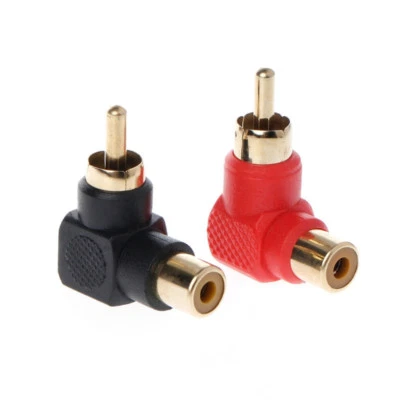 RCA Connector Plug Adapters Male to Female 90 Degree Right Angle M/F - Image 1 of 3