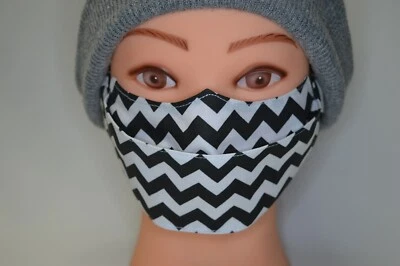 Chevron Print Face Mask Fabric face mask Adult Adjustable Face Mask men & women - Image 1 of 4