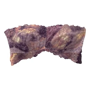 Pink Victoria's Secret Purple Floral Lace Bandeau Bralette Women's Size S - Picture 1 of 14