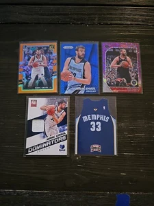 Pau Gasol Lot of 5 Inserts PRIZM Donruss Hoops Prizm Blue Patch Jersey Card Lot - Picture 1 of 4