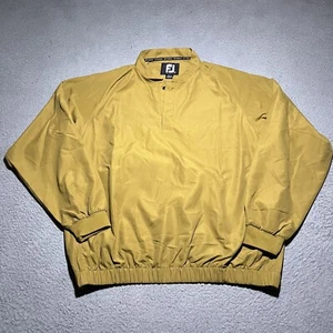 FootJoy Jacket Men Large Yellow Brown Pullover Golf Long Sleeve Windbreaker Logo - Picture 1 of 11