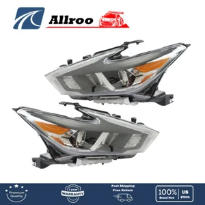 Headlights Headlamp Halogen Chrome For 2016-2018 Maxima S SL SV Left+Right Side - Picture 1 of 12