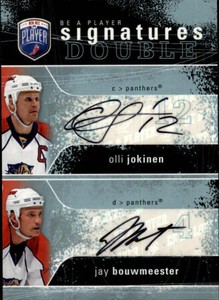 2007-08 Be A Player Signatures Duals #2SJB Olli Jokinen Jay Bouwmeester Auto 