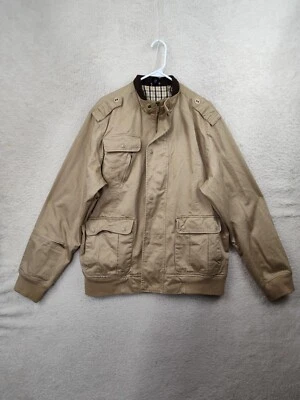 Artful Dodger Hombres Chaqueta Grande Marrón 100% Algodón Cremallera Completa Multi Bolsillo Calce Informal Foto 1 de 4