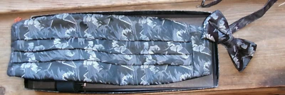 L&M Fashions negro y plata floral cummerbund & pajarita ajustable SO31 Foto 1 de 2