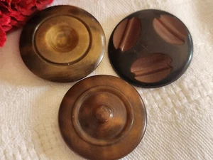 Trio Of Large Antique Buttons In Corozo Collection 2.7 To 2.9 Cm Ref 305 - Picture 1 of 5