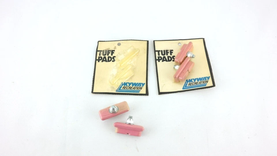Nuevo de Lote Antiguo Skyway Tuff Pastillas de Freno Rosa Old School Vintage Años 80 BMX OG 2 Pares Foto 1 de 4