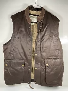 Orvis Vest Mens Medium Brown Utility Lamb Leather Hunting Shooting Munitions - Picture 1 of 7