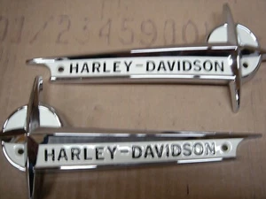 Harley Davidson OEM 61776-61T 1961-1962 FL GAS TANK NAMEPLATES Free Shipping - Picture 1 of 2