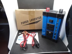 NEW 400W POWER INVERTER DC 12V TO AC 110V CAR 2 UNIVERSAL SOCKETS 4 USB CHARGERS - Picture 1 of 19