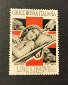 ITALIA Erinnofili CROCE ROSSA ITALIANA Pronto Soccorso 1 Vignetta 5 Lire VLH* - Picture 1 of 1